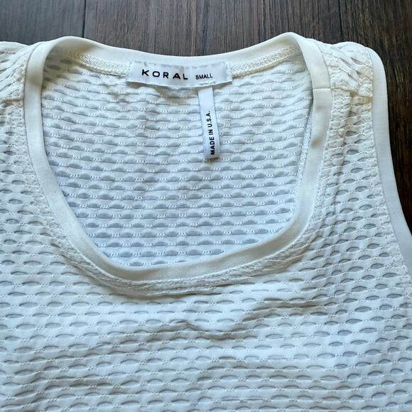 Koral Aerate Netz White Mesh Racerback Tank Top – Women’s Small, Made in USA - Picture 4 of 11